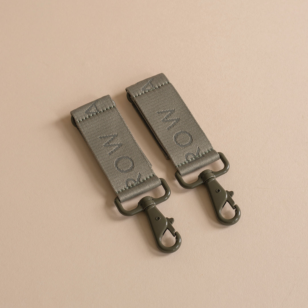 Logo Pram Bag Clips - Olive