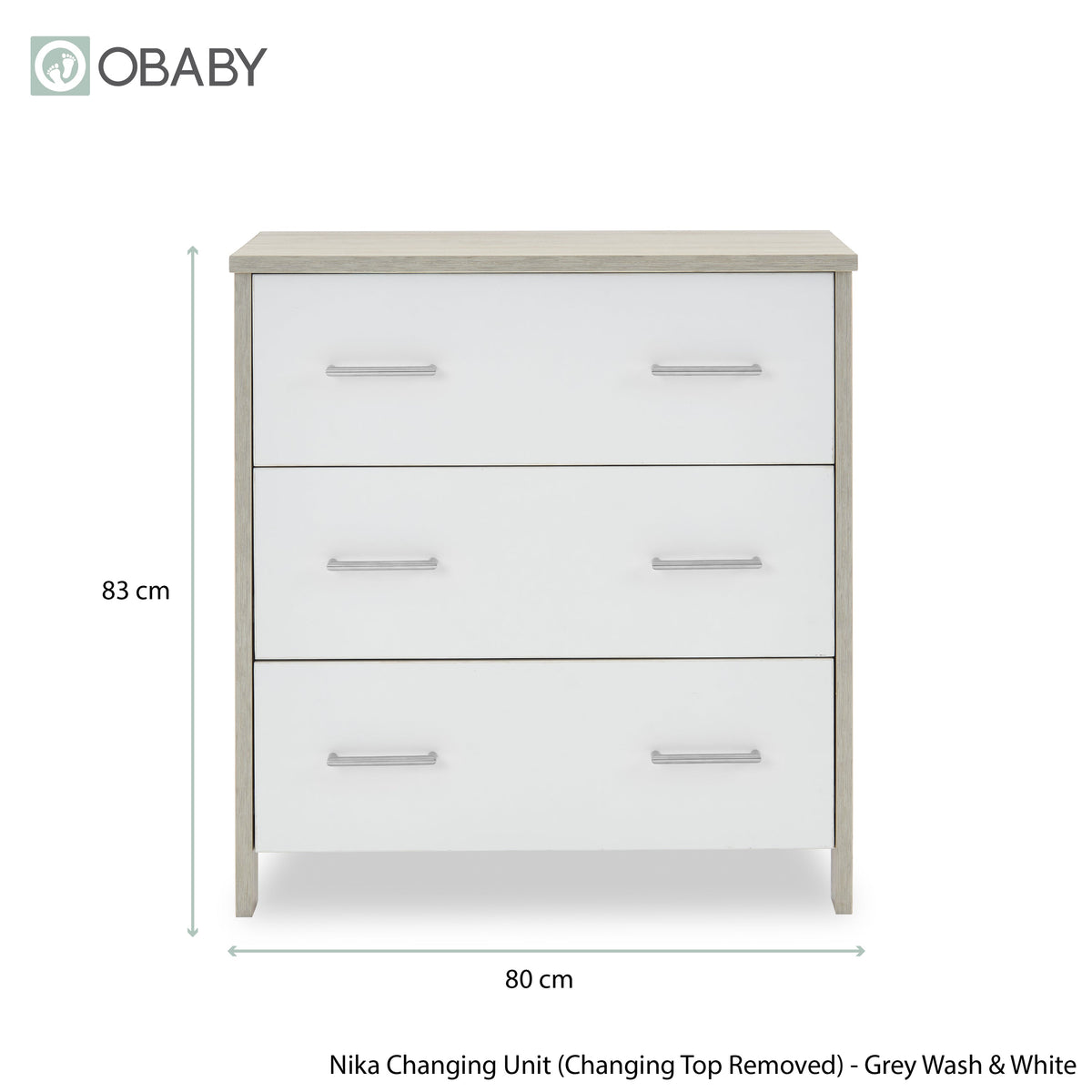 Obaby Nika 2 Piece Room Set - Grey Wash & White