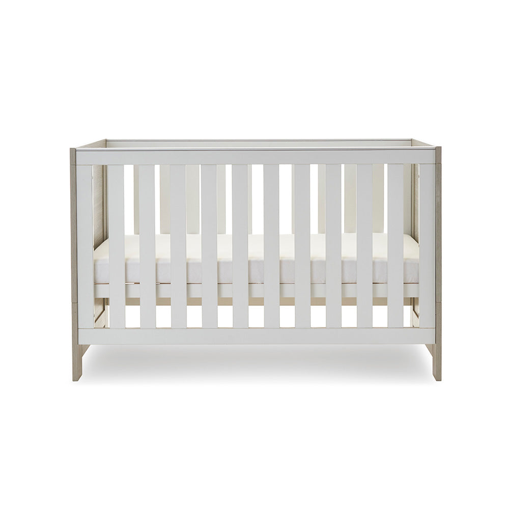 Obaby Nika Cot Bed - Grey Wash & White