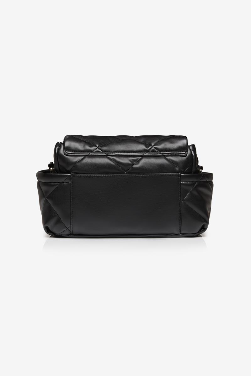 Buy Nova Eco Compact Changing Bag Black Quilted Faux Leather | Compact Changing Bag for kids by Learning Bugs UK