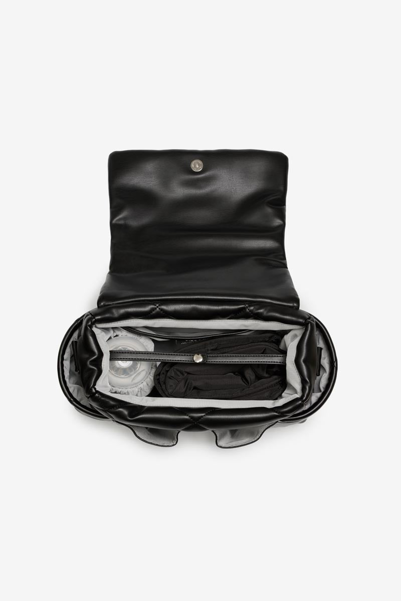 Buy Nova Eco Compact Changing Bag Black Quilted Faux Leather | Compact Changing Bag for kids by Learning Bugs UK