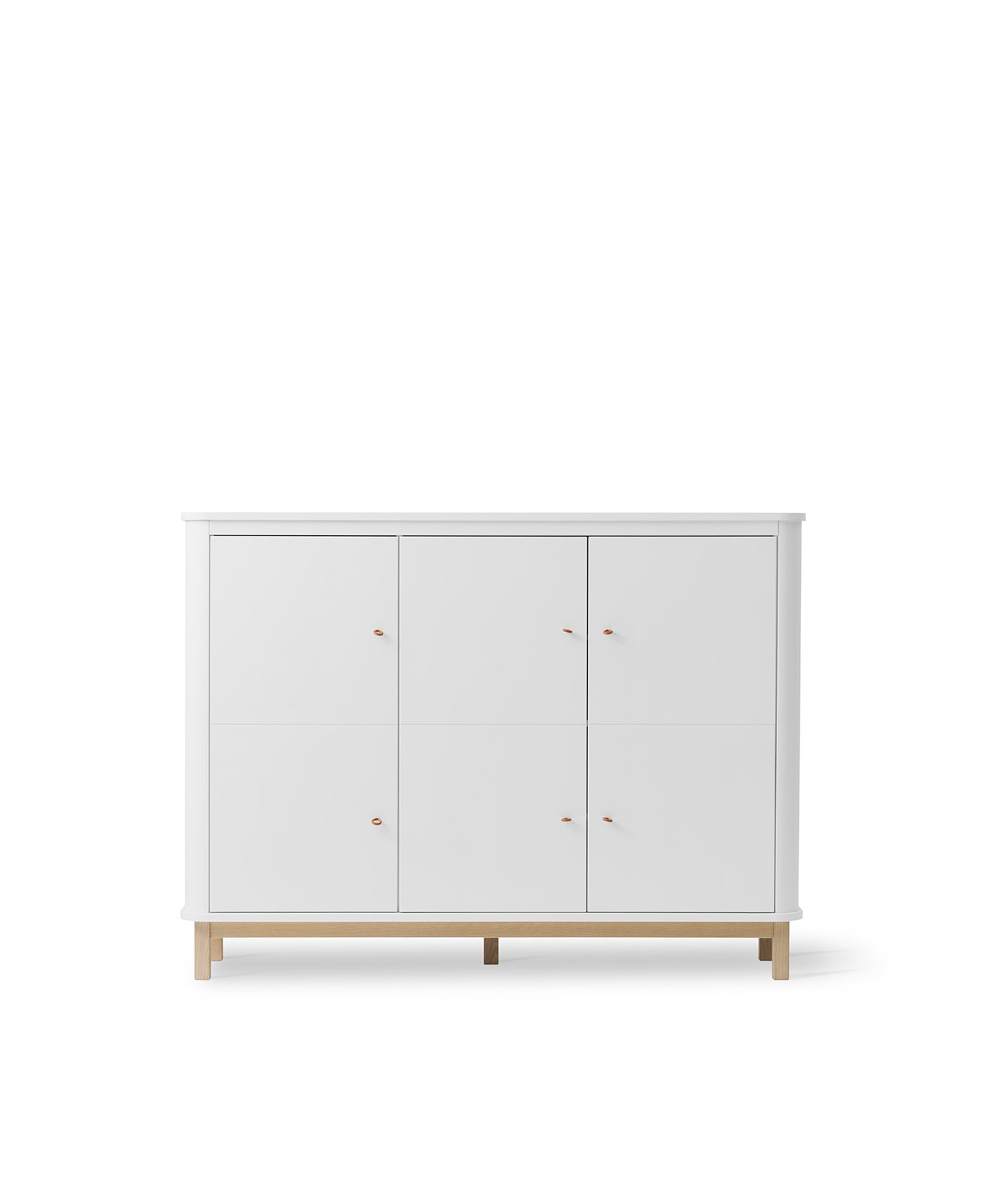 Oliver Furniture Wood Multi Cupboard 3 Doors - White/Oak – Storage Cupboard for children, available at Learning Bugs UK
