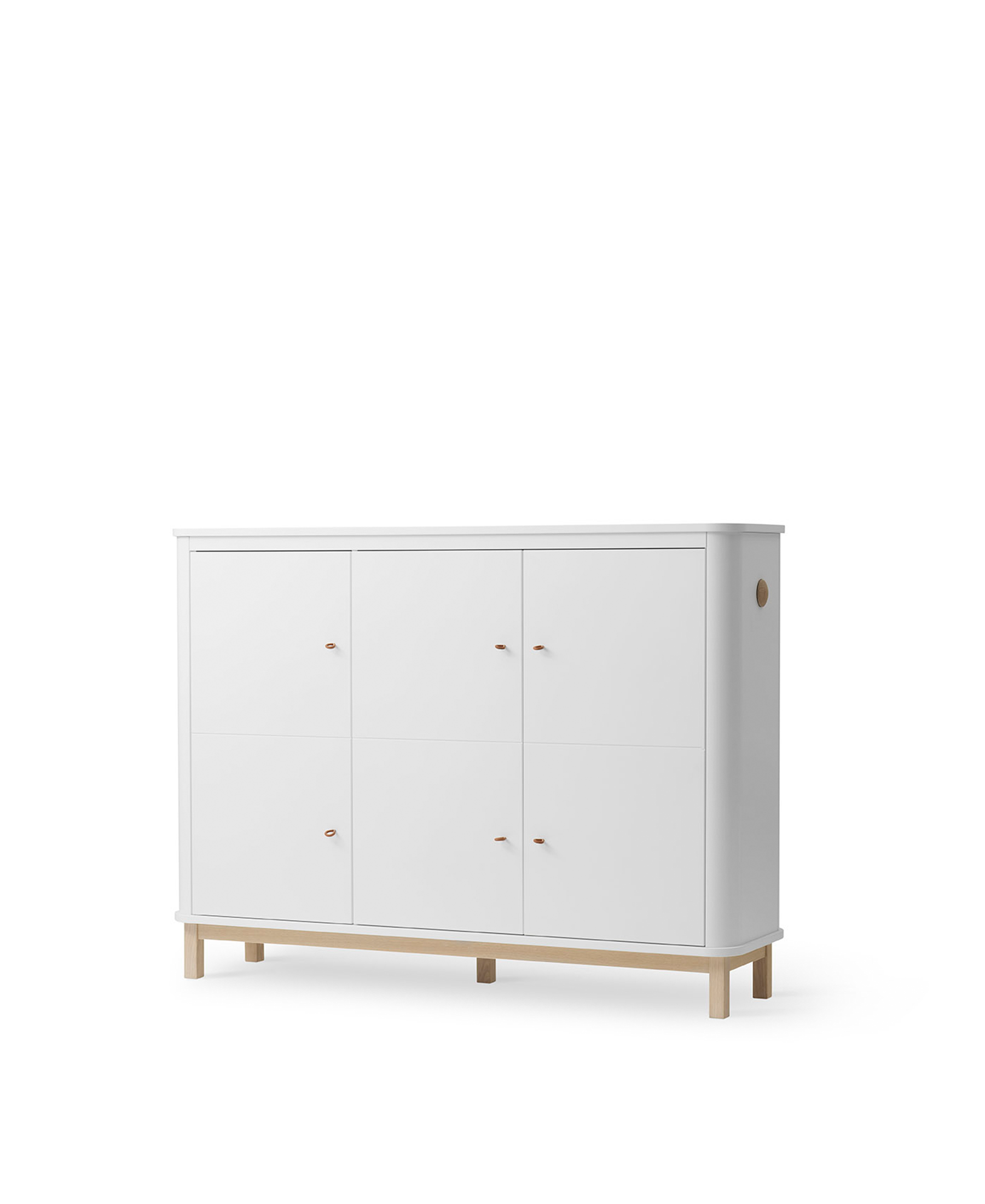 Oliver Furniture Wood Multi Cupboard 3 Doors - White/Oak – Storage Cupboard for children, available at Learning Bugs UK