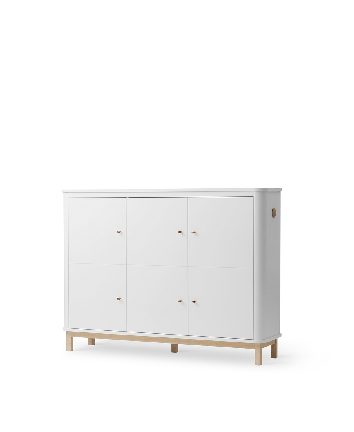 Oliver Furniture Wood Multi Cupboard 3 Doors - White/Oak – Storage Cupboard for children, available at Learning Bugs UK