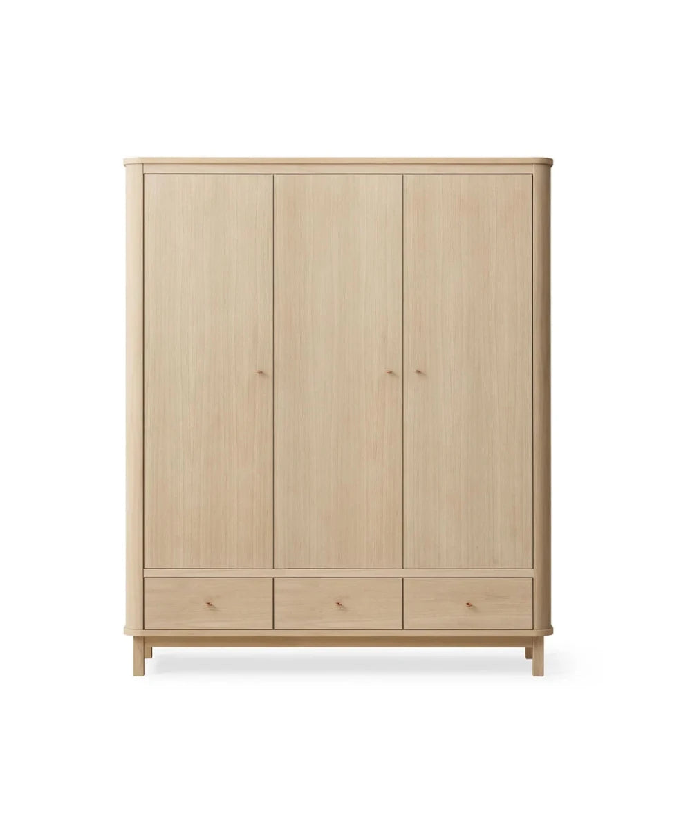 Oliver Furniture Wood Wardrobe 3 Doors - Oak – Wardrobes for children, available at Learning Bugs UK