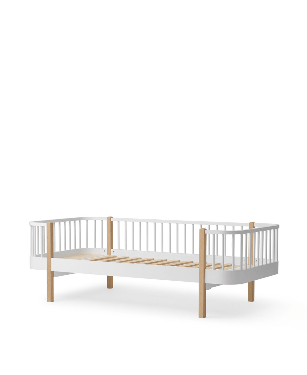 Wood Original Day Bed - White/Oak – Single Beds for children, available at Learning Bugs UK