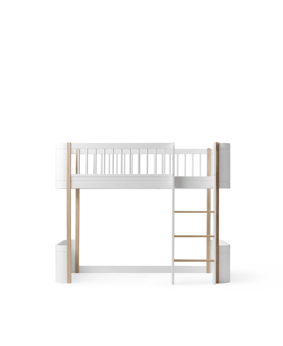 Mini+ Low Loft Bed - White/Oak – Loft Beds for children, available at Learning Bugs UK
