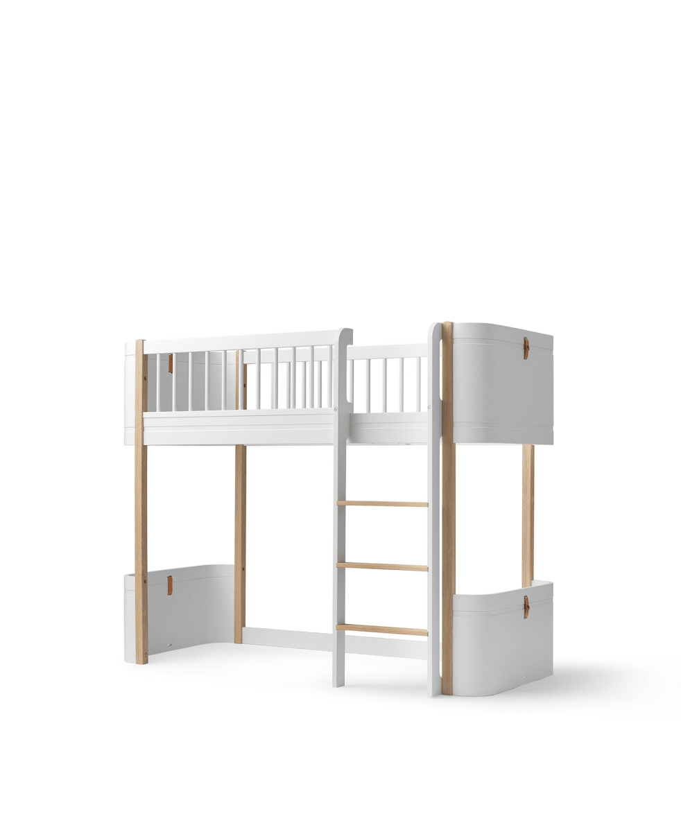 Mini+ Low Loft Bed - White/Oak – Loft Beds for children, available at Learning Bugs UK