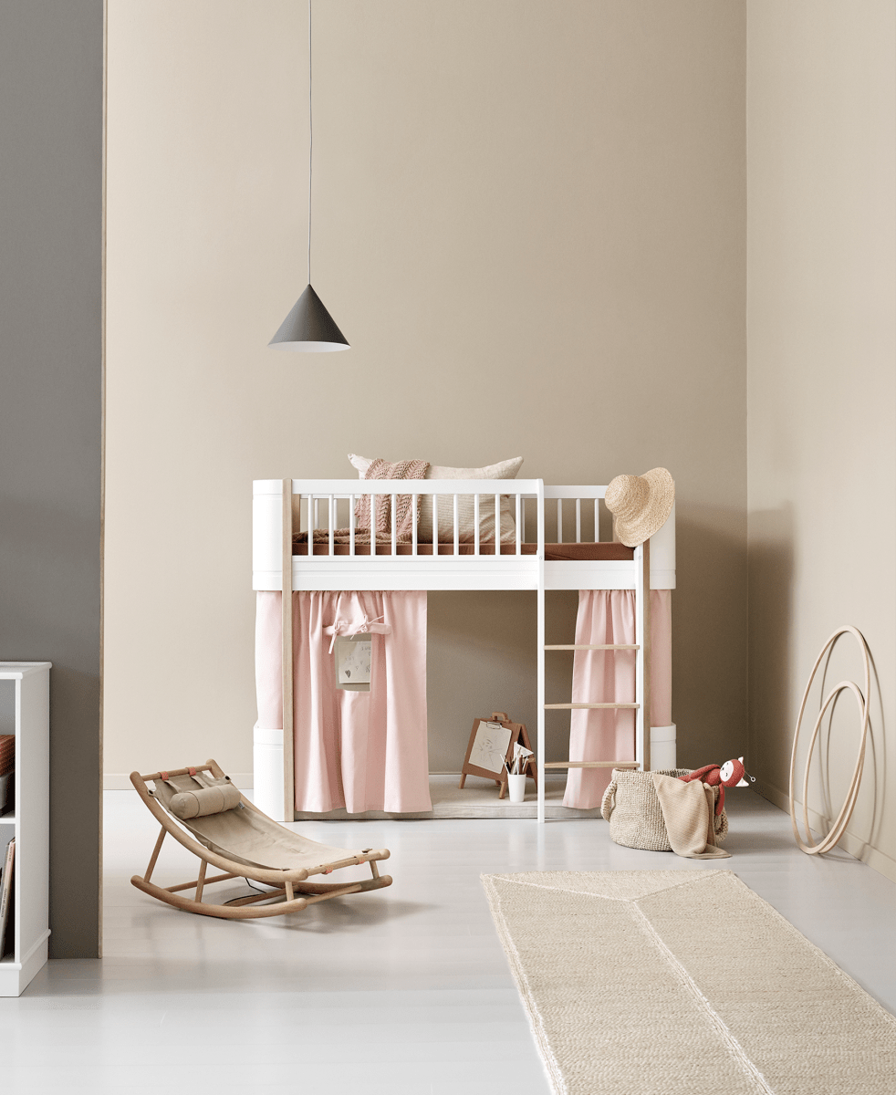 Mini+ Low Loft Bed - White/Oak – Loft Beds for children, available at Learning Bugs UK