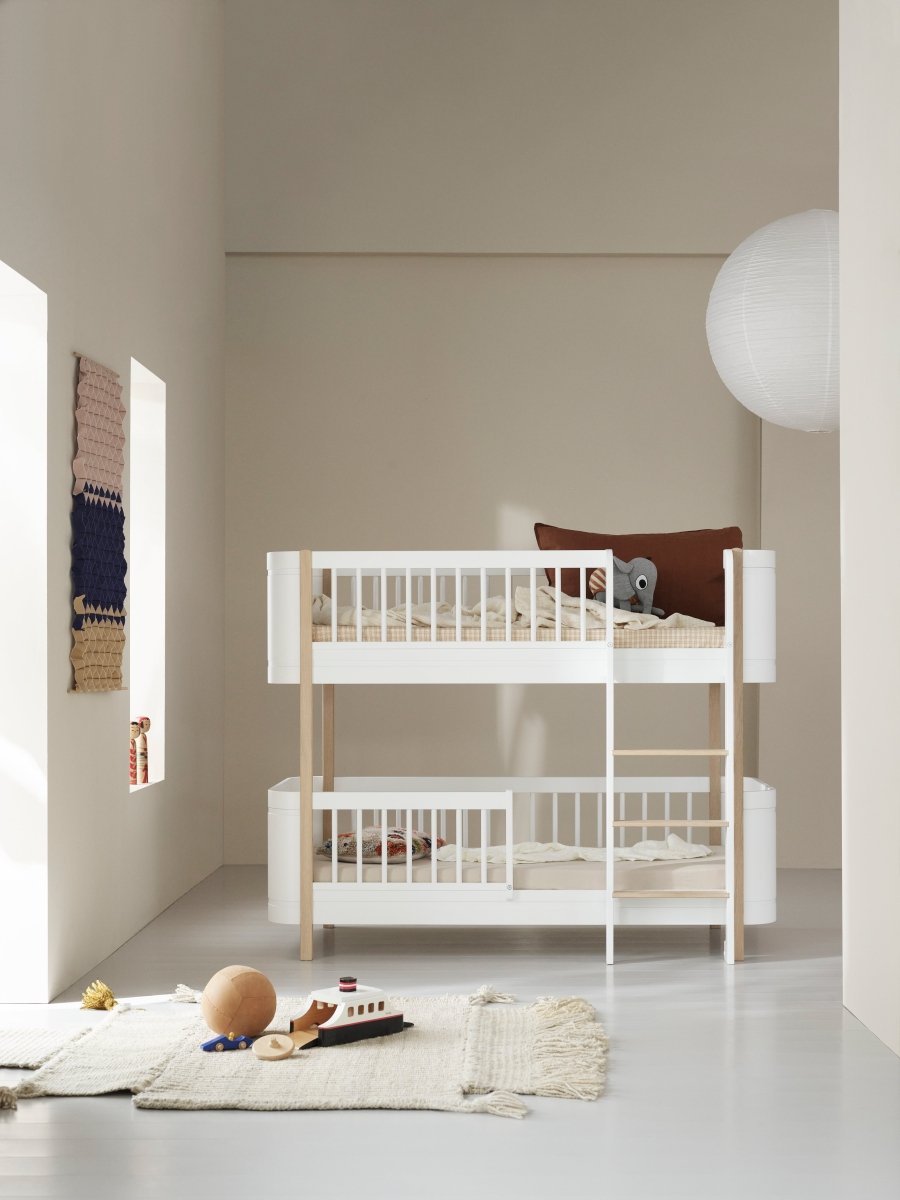 Mini+ Low Bunk Bed - White/Oak – Bunk Beds for children, available at Learning Bugs UK