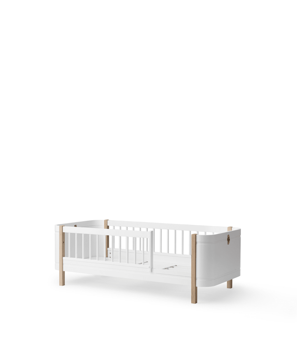Mini+ Junior Bed - White/Oak – Single Beds for children, available at Learning Bugs UK
