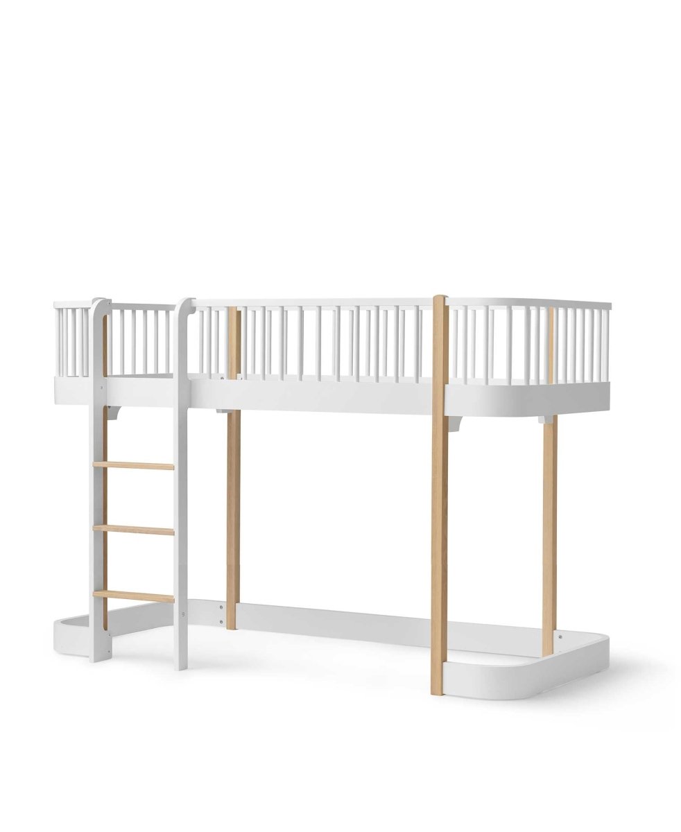 Wood Original Low Loft Bed - White/Oak – Loft Beds for children, available at Learning Bugs UK
