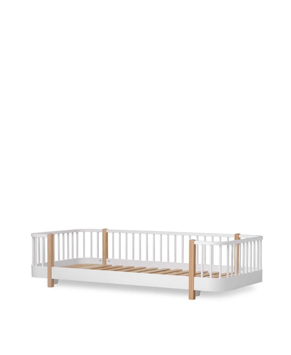 Wood Original Floor Bed - White/Oak – Single Beds for children, available at Learning Bugs UK