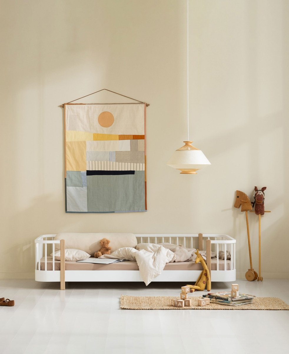 Wood Original Floor Bed - White/Oak – Single Beds for children, available at Learning Bugs UK
