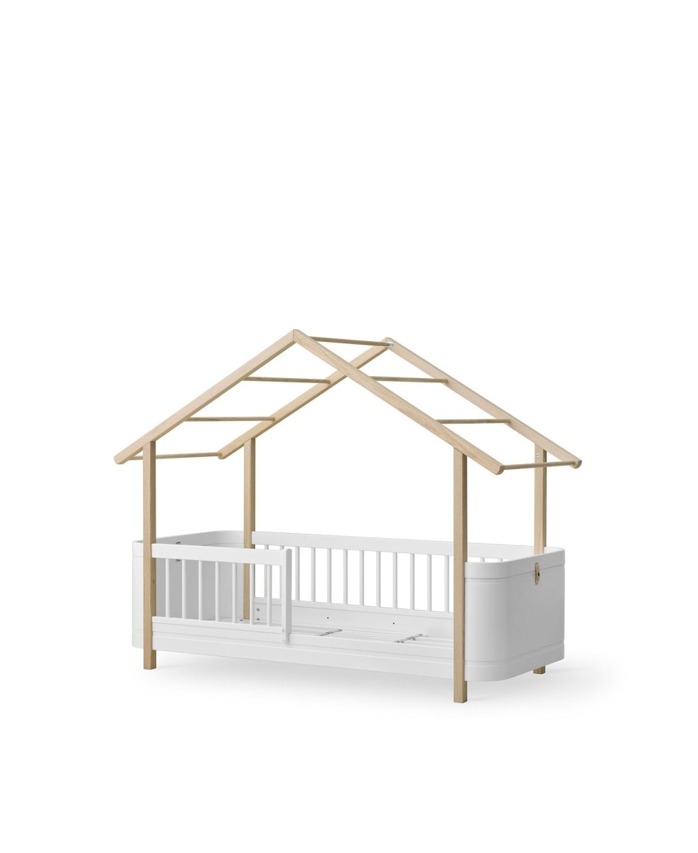 Mini+ House Bed - White/Oak – Single Beds for children, available at Learning Bugs UK