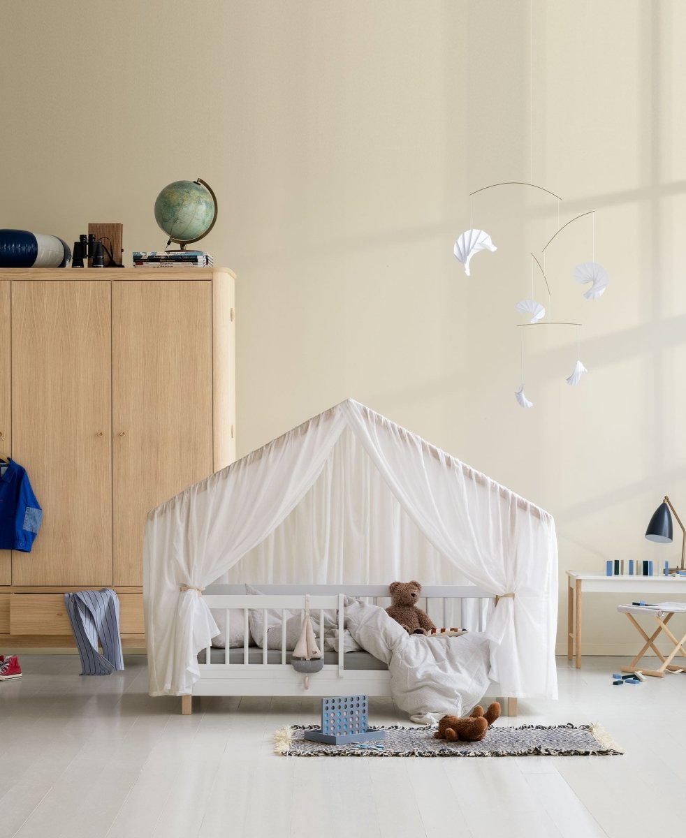 Mini+ House Bed - White/Oak – Single Beds for children, available at Learning Bugs UK