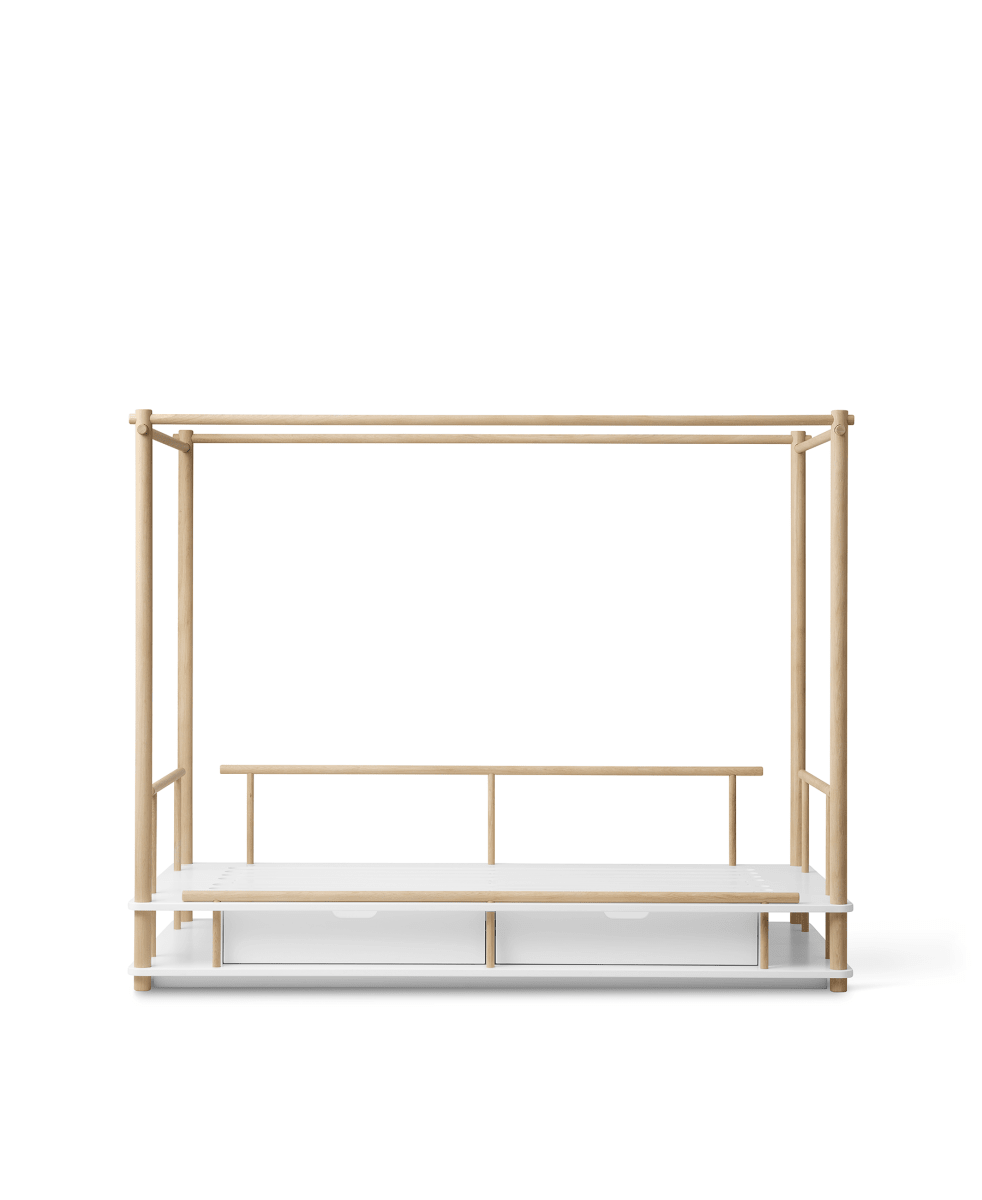 Camp Canopy Bed - White/Oak – Single Beds for children, available at Learning Bugs UK