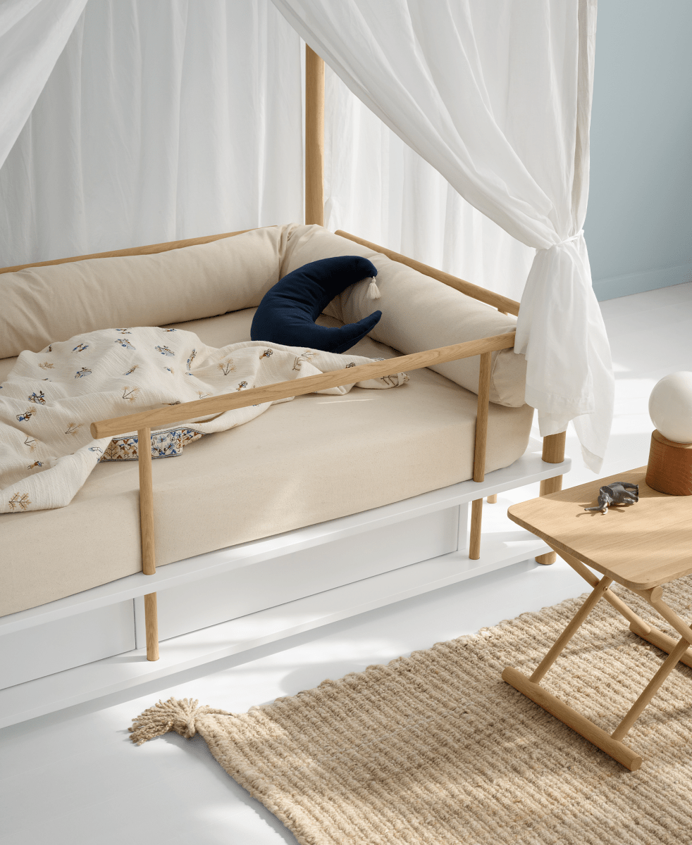 Camp Canopy Bed - White/Oak – Single Beds for children, available at Learning Bugs UK