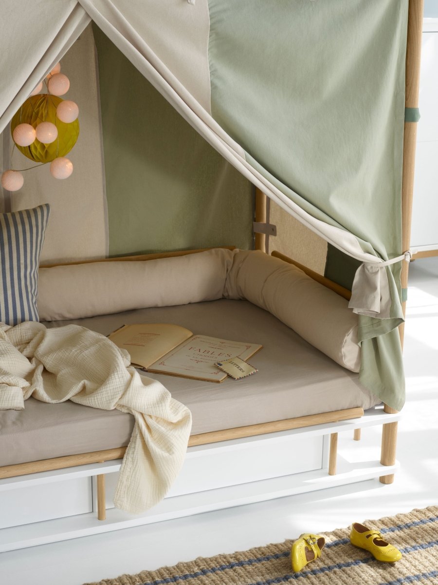 Camp Canopy Bed - White/Oak – Single Beds for children, available at Learning Bugs UK