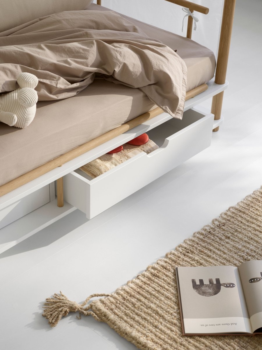 Camp Canopy Bed - White/Oak – Single Beds for children, available at Learning Bugs UK
