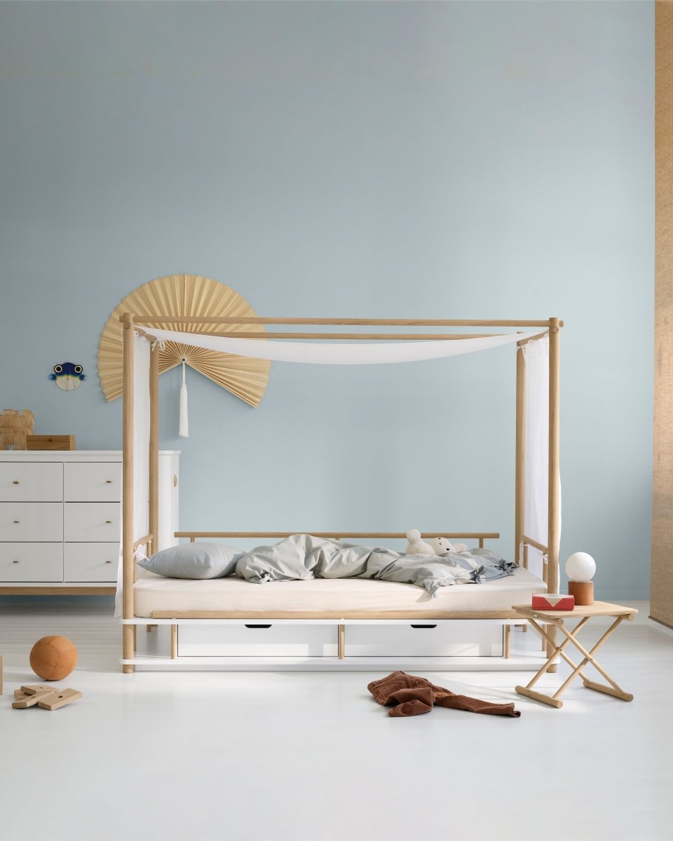 Camp Canopy Bed - White/Oak – Single Beds for children, available at Learning Bugs UK