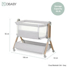 Obaby Cloud Bedside Crib - Grey