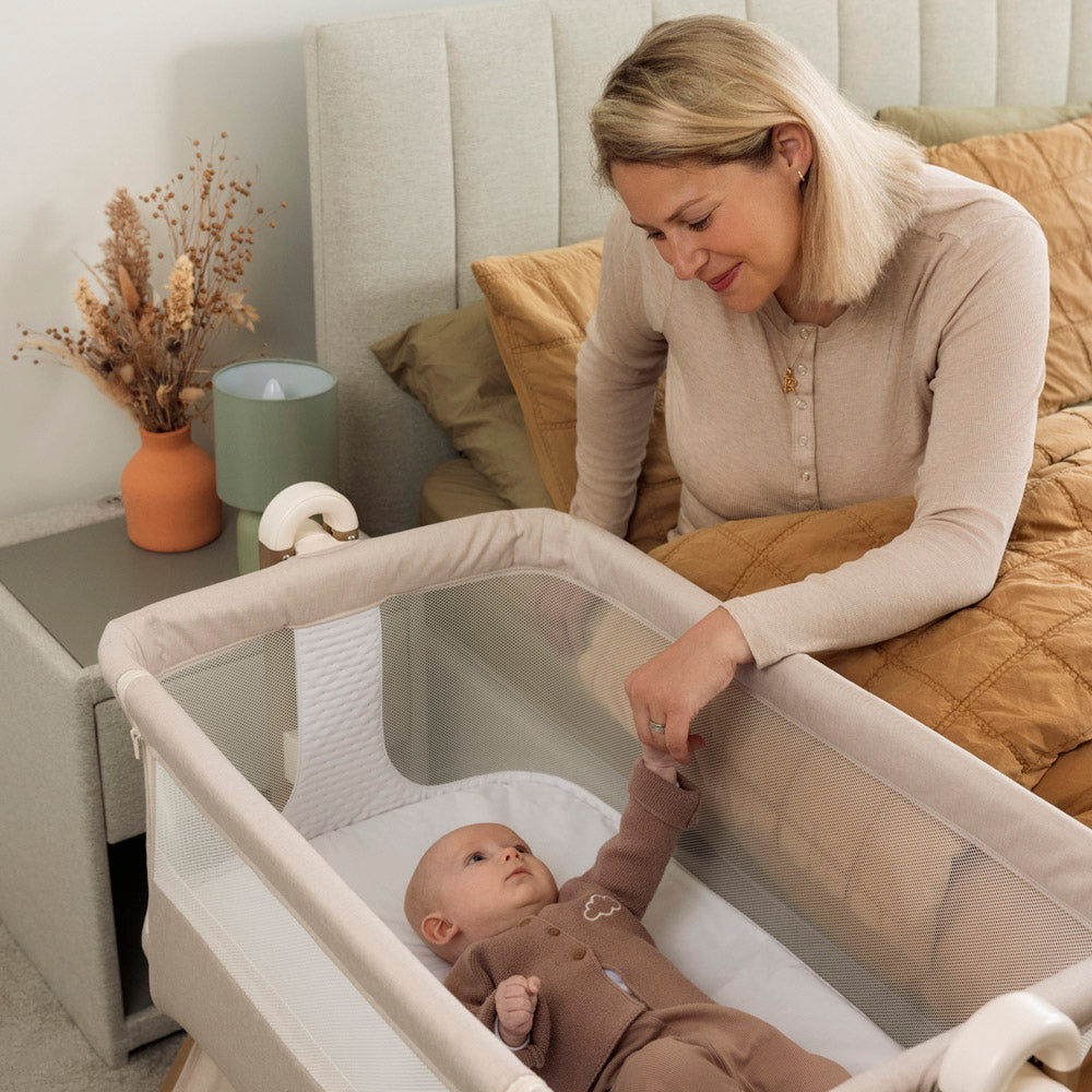 Obaby Cloud Bedside Crib - Oatmeal