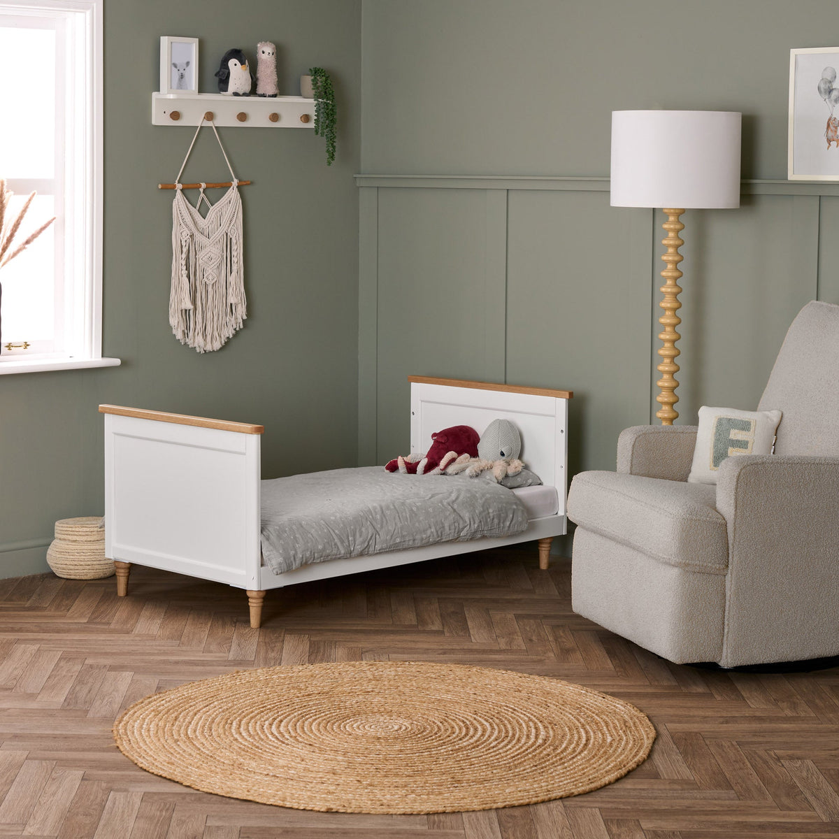 Obaby Orla Cot Bed - White With Oak