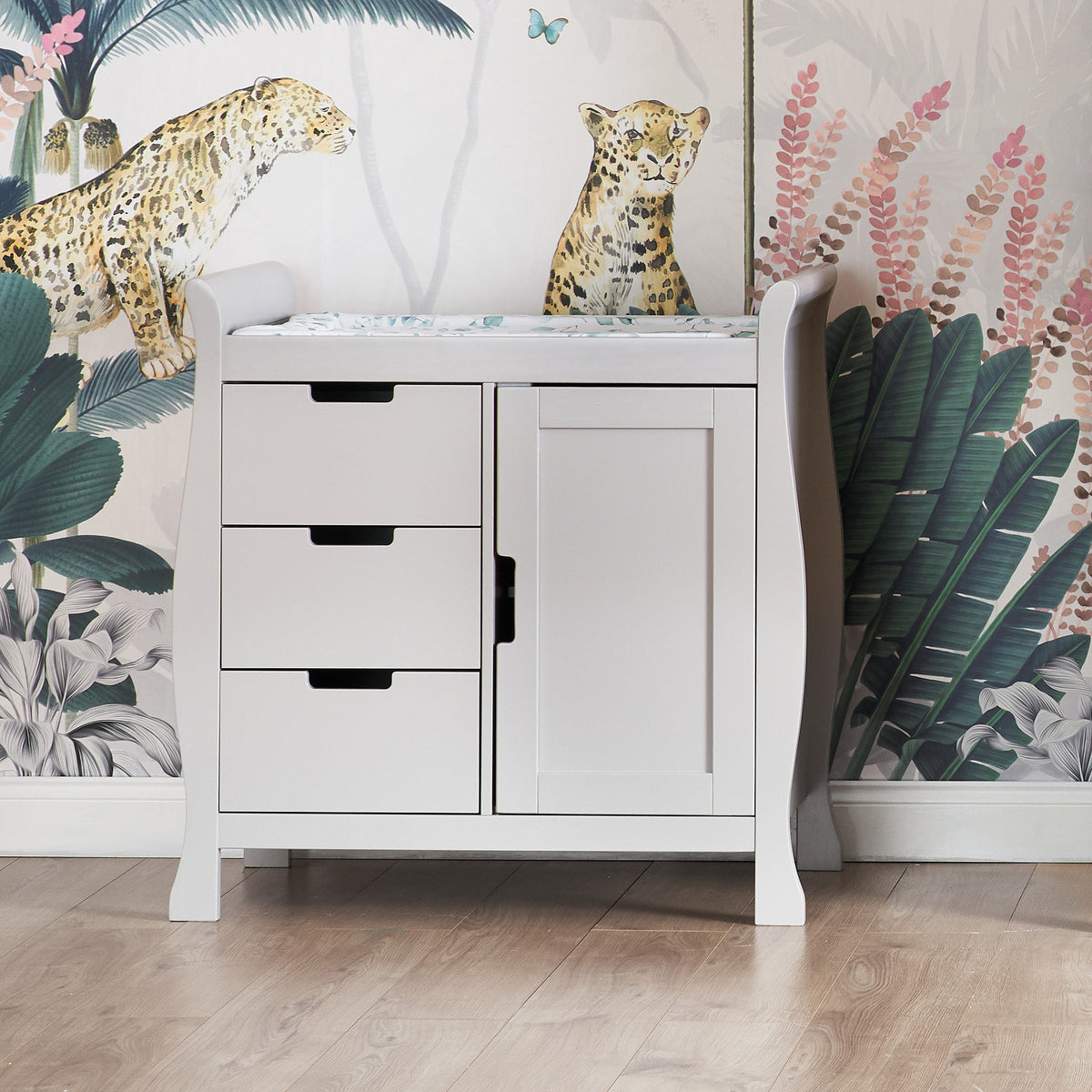 Obaby Stamford Sleigh Closed Changing Unit - Warm Grey