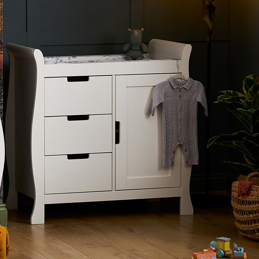 Obaby Stamford Classic Sleigh 3 Piece Room Set - White