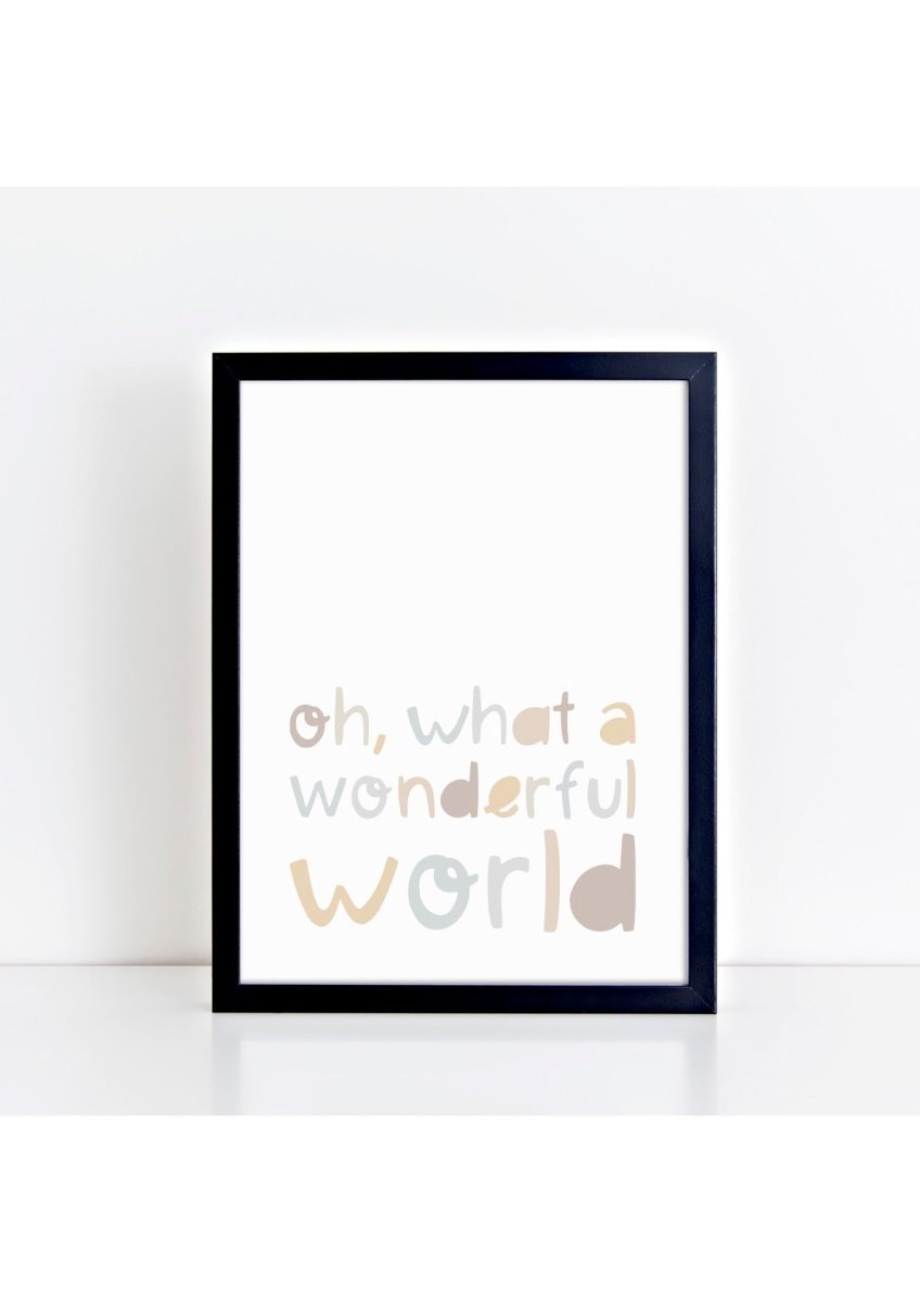 Oh, What A Wonderful World Neutrals Print – for children, available at Learning Bugs UK
