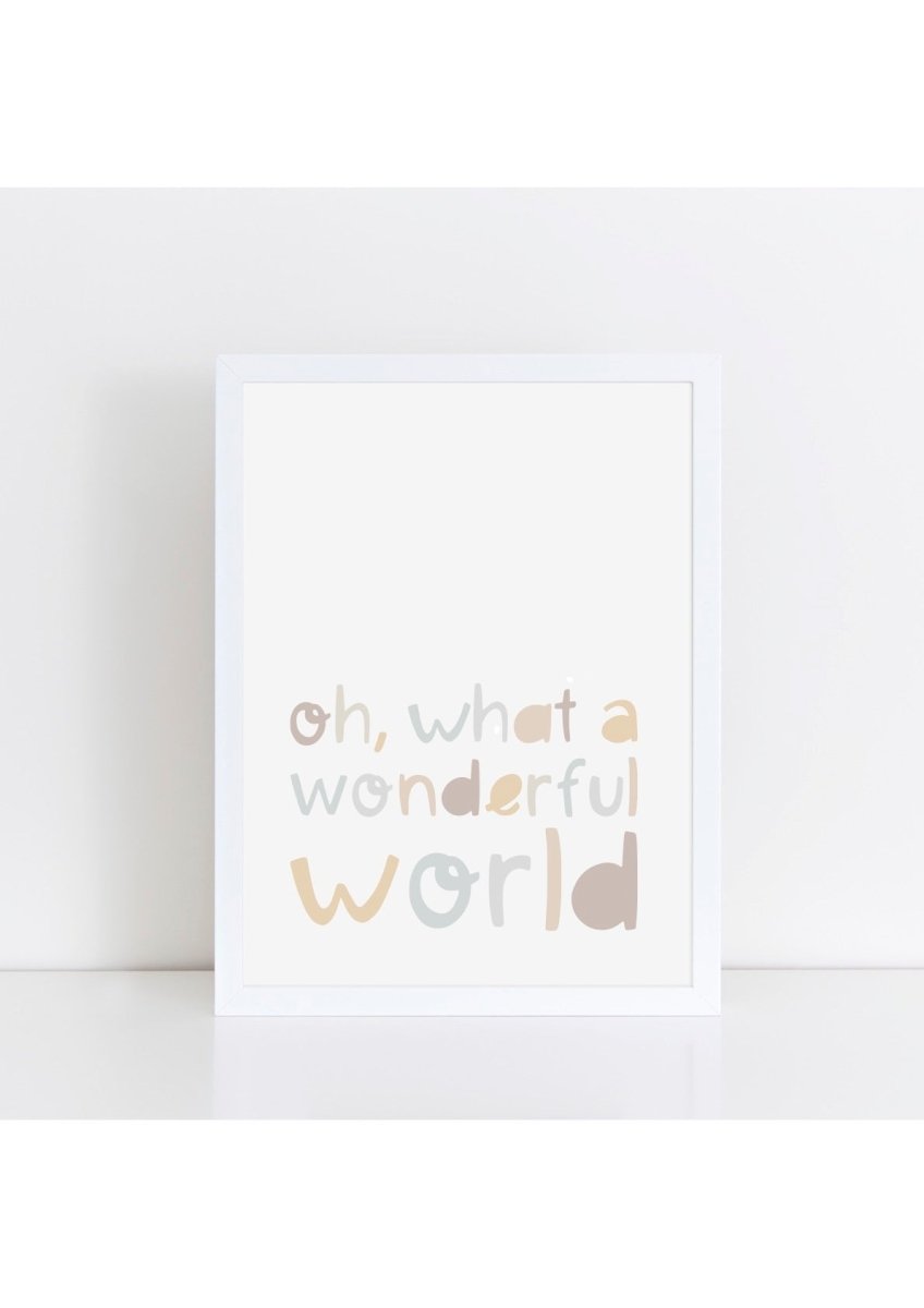 Oh, What A Wonderful World Neutrals Print – for children, available at Learning Bugs UK