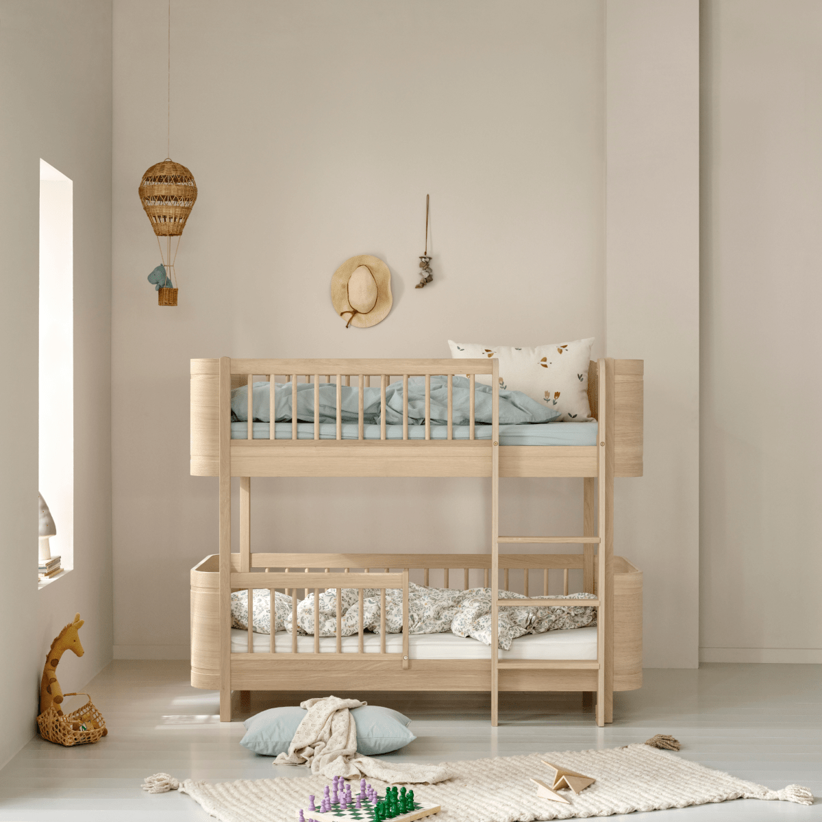 Mini+ Low Bunk Bed - Oak – Bunk Beds for children, available at Learning Bugs UK