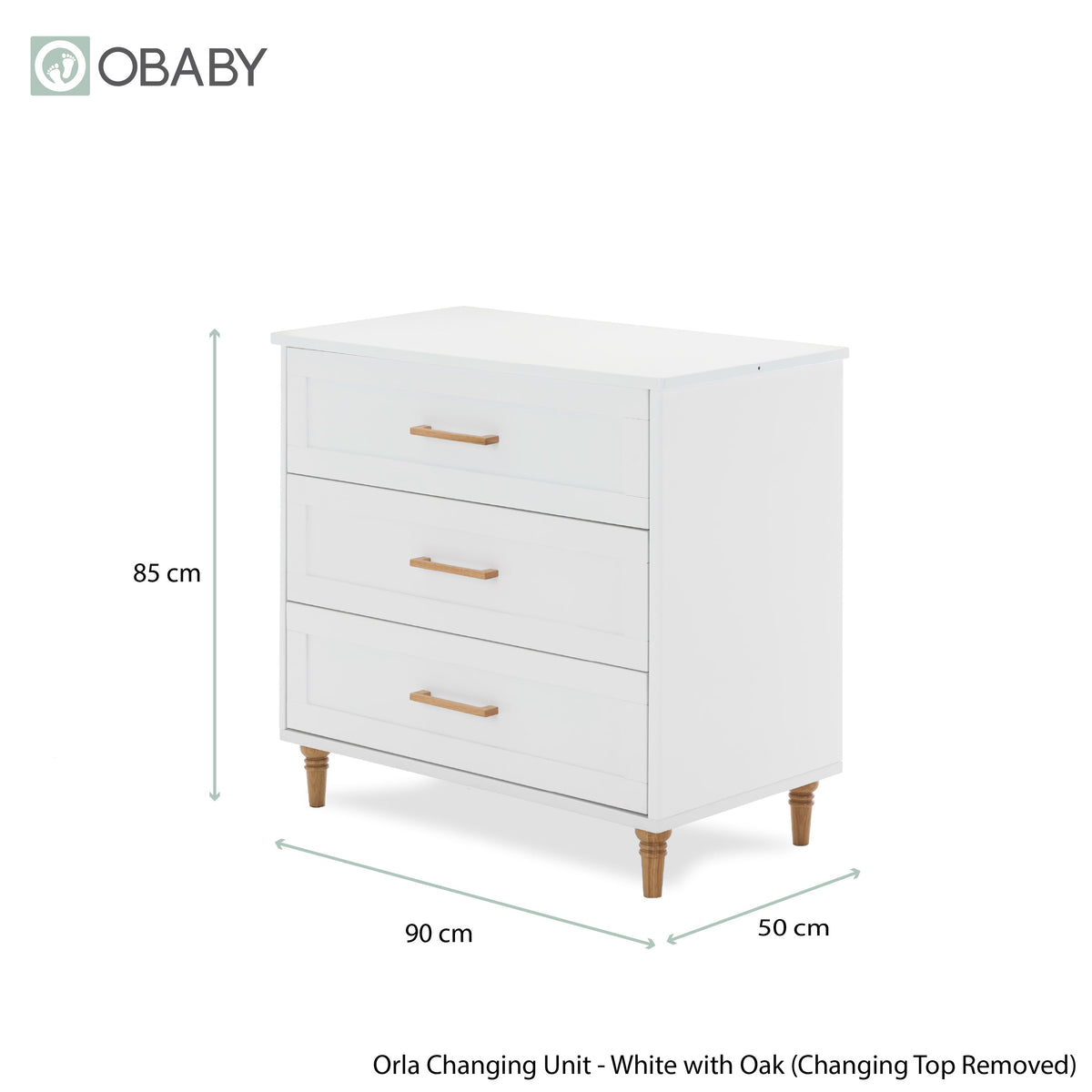 Obaby Orla Changing Unit - White With Oak