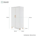 Obaby Orla Double Wardrobe - White With Oak
