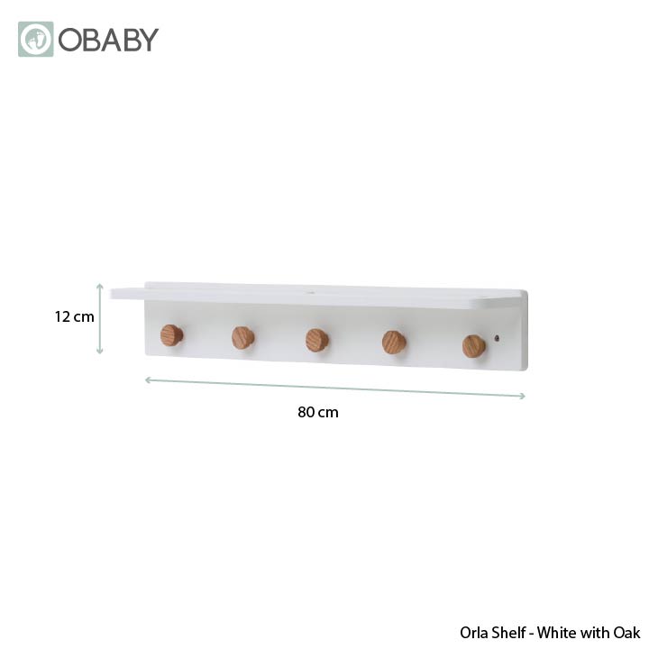 Obaby Orla Wall Shelf - White With Oak