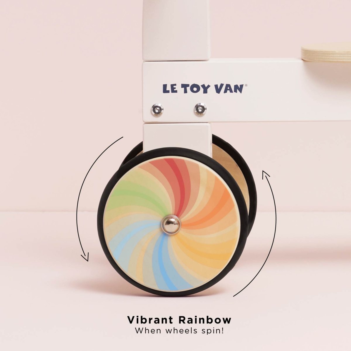 Le Toy Van Wooden Rainbow Ride On Trike – Push & Pedal Riding Vehicles for children, available at Learning Bugs UK