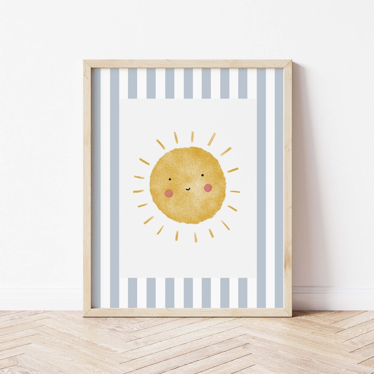 Sunshine Print - Pale Blue Stripes – for children, available at Learning Bugs UK