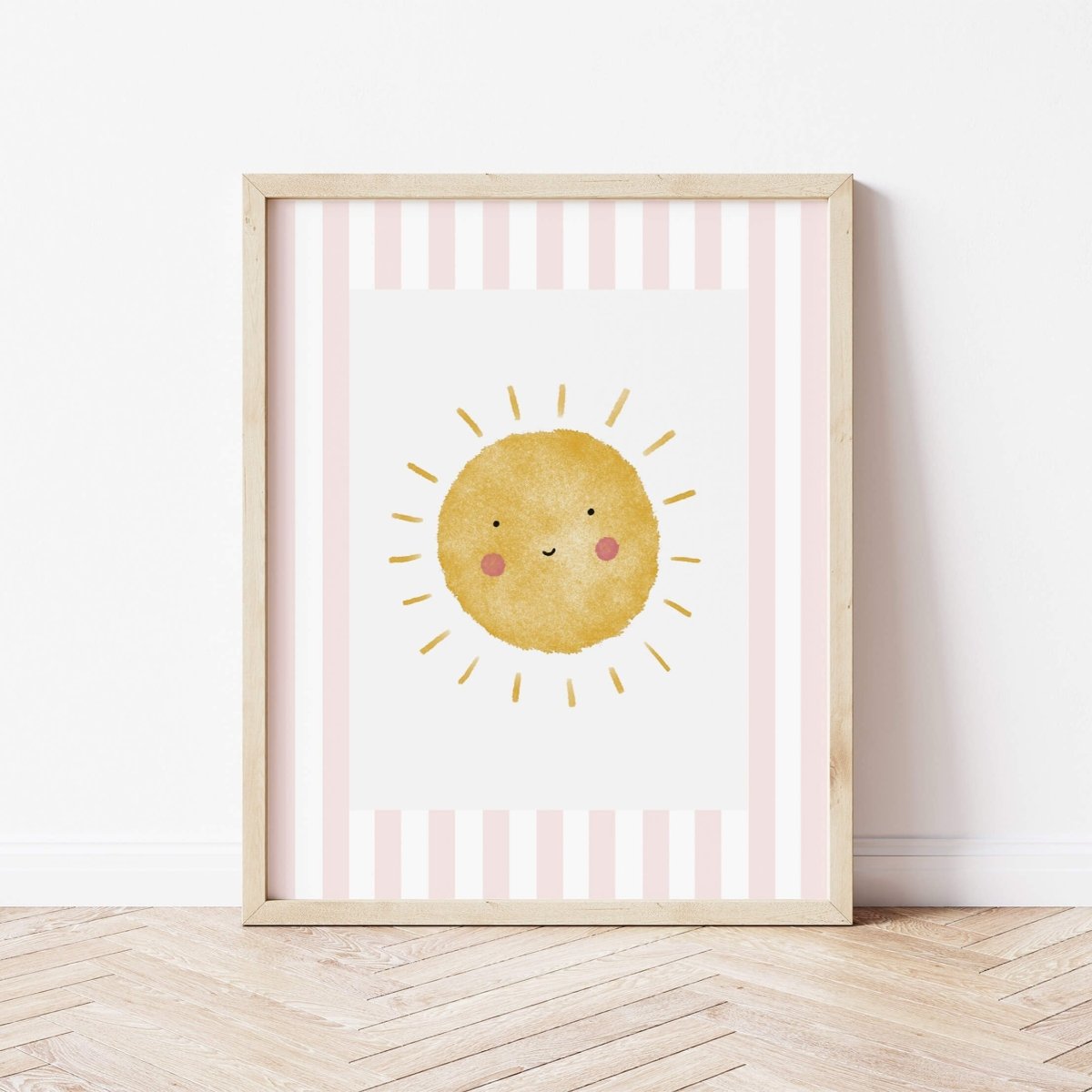 Sunshine Print - Pale Pink Stripes – for children, available at Learning Bugs UK