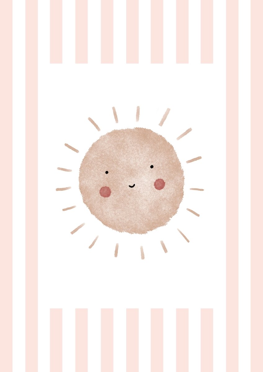 Boho Sunshine Print - Pale Pink Stripes – for children, available at Learning Bugs UK