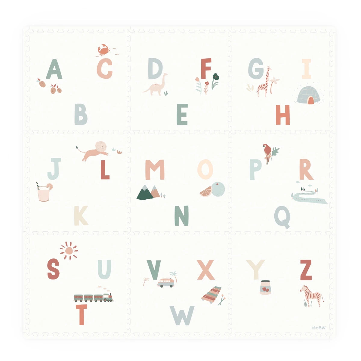 Play&Go Tiloo Foam Puzzle Tile Playmat - Alphabet or Numbers – for children, available at Learning Bugs UK