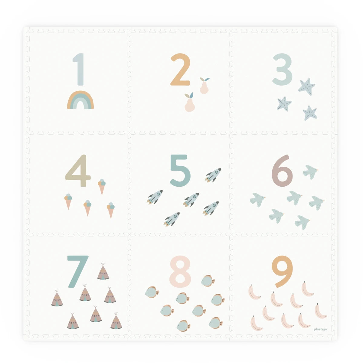 Play&Go Tiloo Foam Puzzle Tile Playmat - Alphabet or Numbers – for children, available at Learning Bugs UK