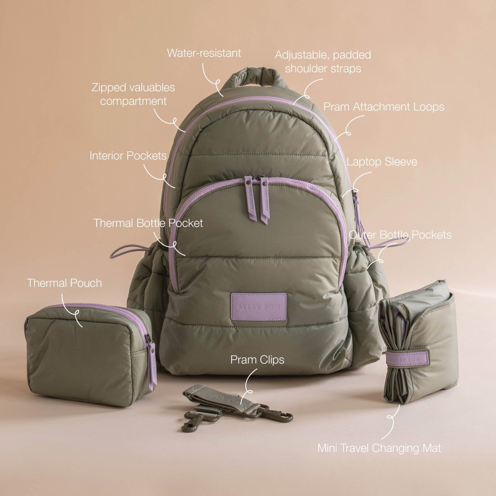 Buy Baby Changing Backpack - Olive | Changing Bags & Travel Changing Mats for kids by Learning Bugs UK
