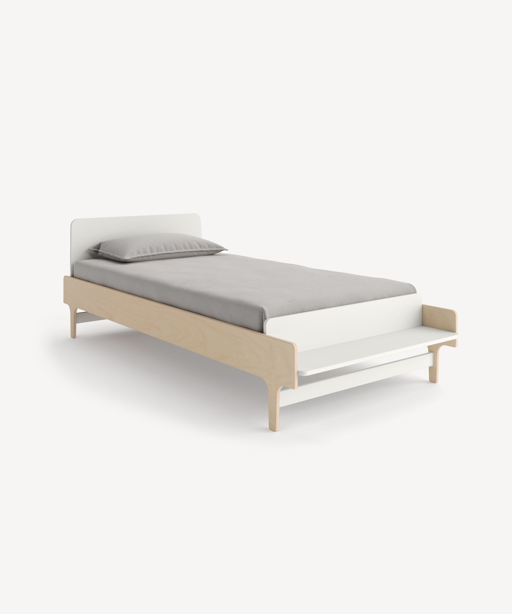Oeuf River Single Bed - White & Birch
