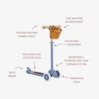 Buy Banwood Scooter – Stylish 3 - Wheel Kids Scooter (Blue) | SCOOTER for kids by Learning Bugs UK