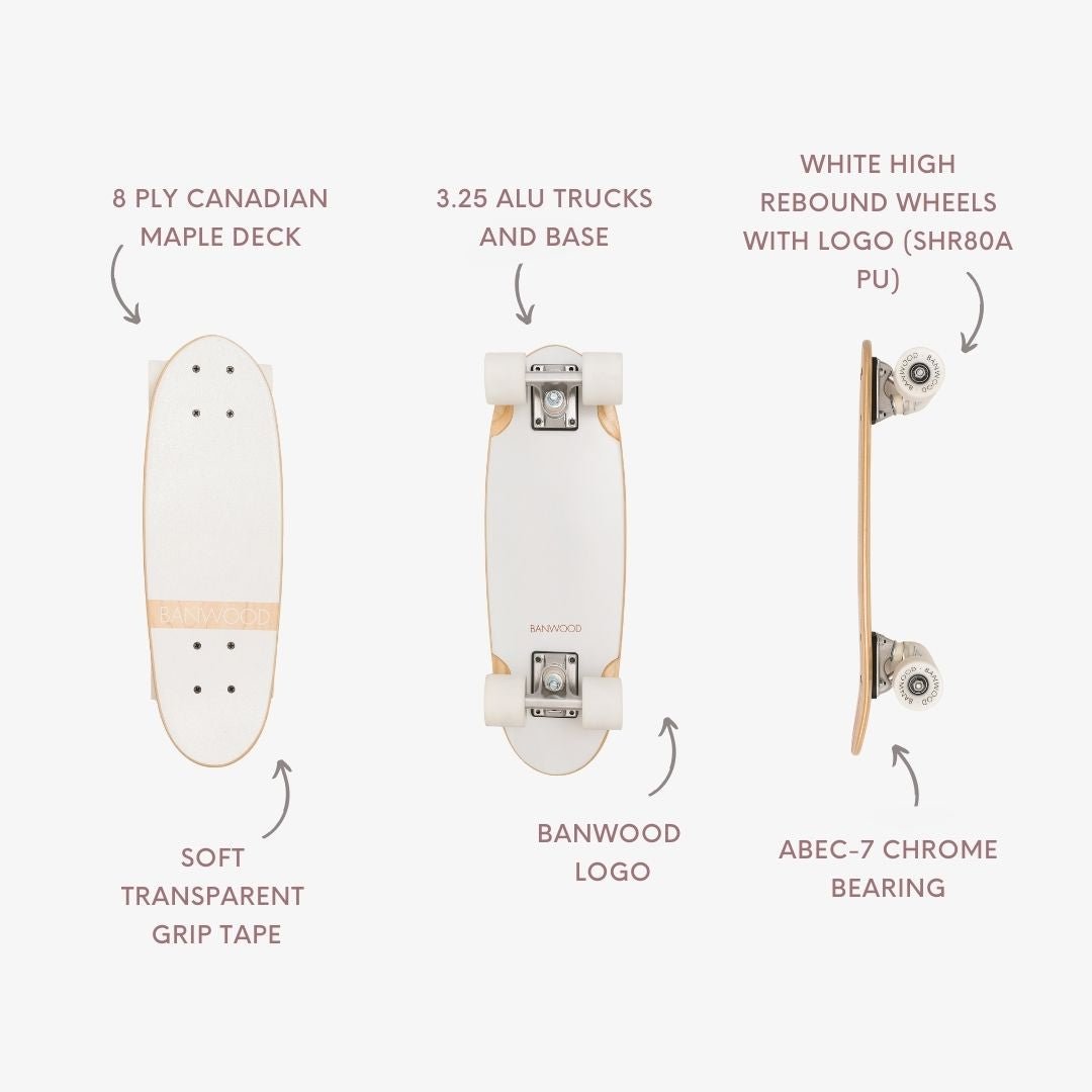 Buy Banwood Skateboard – Kids Maple Deck Skateboard (White) | SKATEBOARD for kids by Learning Bugs UK