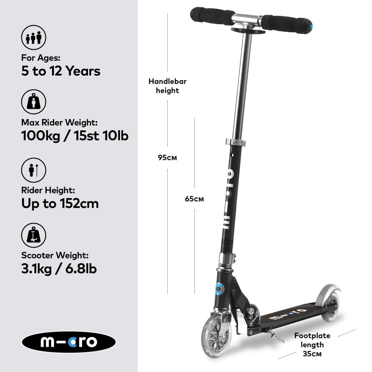 Micro Scooters Micro Sprite Scooter - Classic – Scooters for children, available at Learning Bugs UK