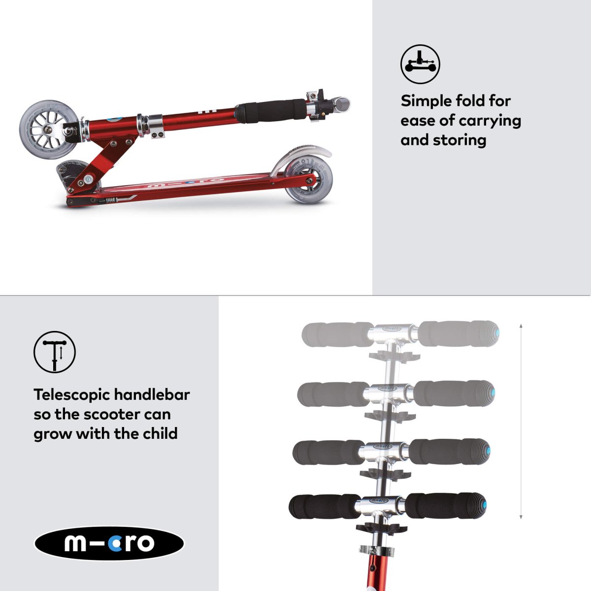 Micro Scooters Micro Sprite Scooter - Classic – Scooters for children, available at Learning Bugs UK
