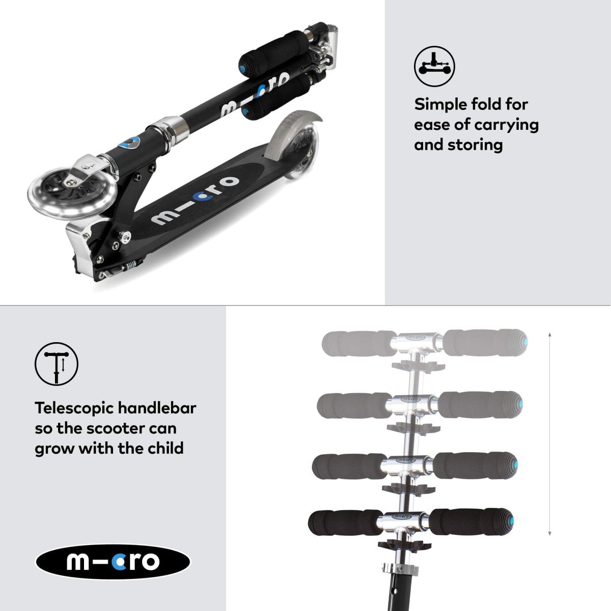 Micro Scooters Micro Sprite LED Scooter – Scooters for children, available at Learning Bugs UK