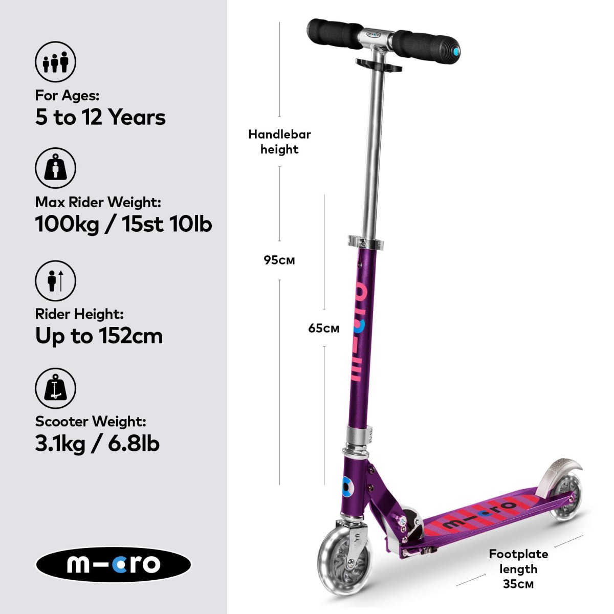 Micro Scooters Micro Sprite LED Scooter – Scooters for children, available at Learning Bugs UK